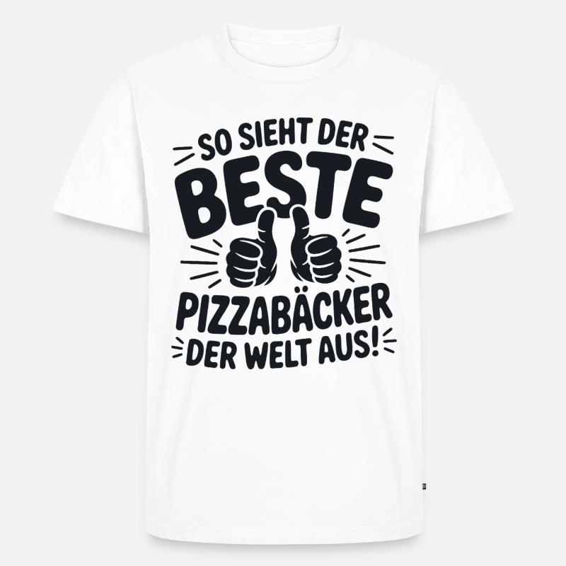 Pizzabäcker Geschenkidee - Männer Premium Bio T-Shirt - Weiß