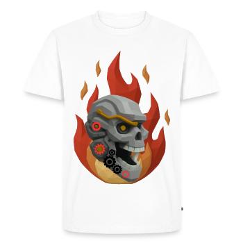 Metal Skull with gears T-shirt Design. - Men's Premium Organic T-Shirt - white - Front - Nico (187cm)