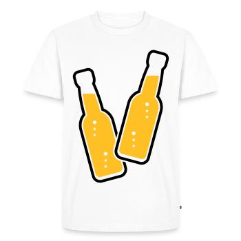 2 bouteilles de pain grillé (Bière / Limonade / Sale 2C) - T-shirt Premium bio Homme - blanc - Devant - Nico (187cm)