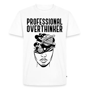 Un professionnel qui réfléchit trop drôle - T-shirt Premium bio Homme - blanc - Devant - Nico (187cm)