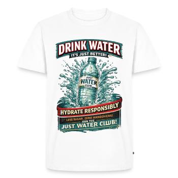 Club d’hydratation de l’eau - T-shirt Premium bio Homme - blanc - Devant - Nico (187cm)