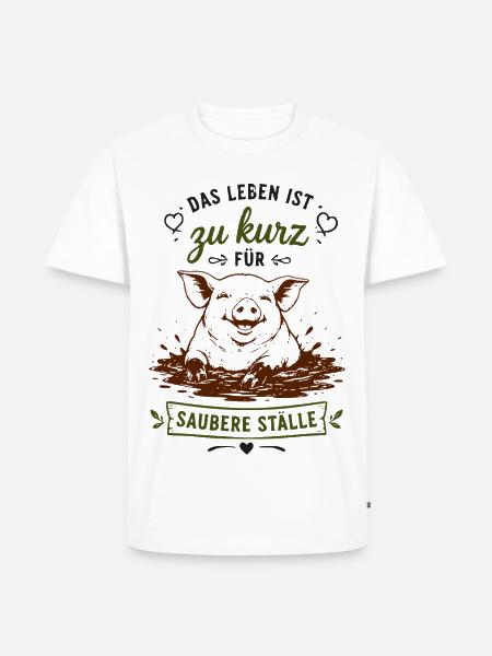 Zu kurz fürs Saubere Ställe - Männer Premium Bio T-Shirt - Weiß