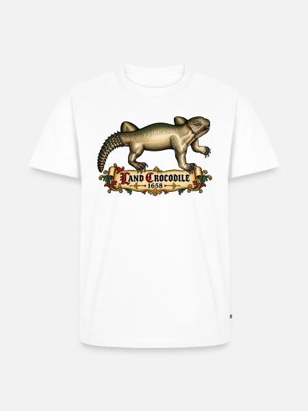 Landkrokodil - Männer Premium Bio T-Shirt - Weiß