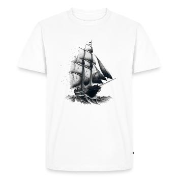 Voilier en haute mer : liberté et aventure - T-shirt Premium bio Homme - blanc - Devant - Nico (187cm)