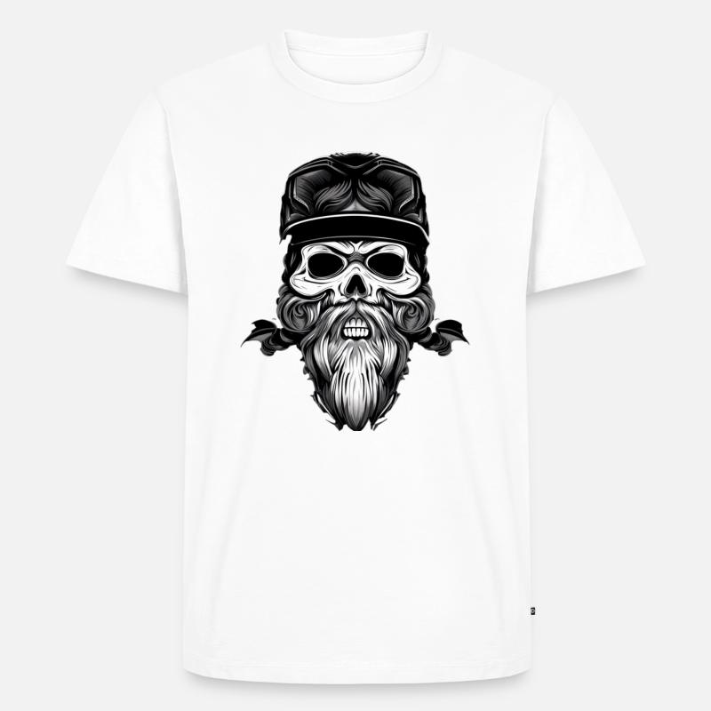 Hardcore Biker - Männer Premium Bio T-Shirt - Weiß