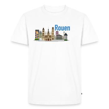 Rouen Flat Design - T-shirt Premium bio Homme - blanc - Devant - Nico (187cm)