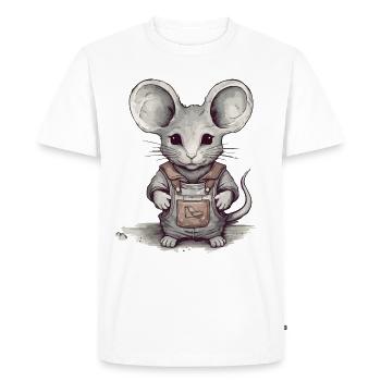 La petite souris - T-shirt Premium bio Homme - blanc - Devant - Nico (187cm)
