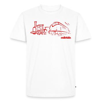 Märklin Eisenbahnen Line Art - Männer Premium Bio T-Shirt - Weiß - Vorne - Nico (187cm)