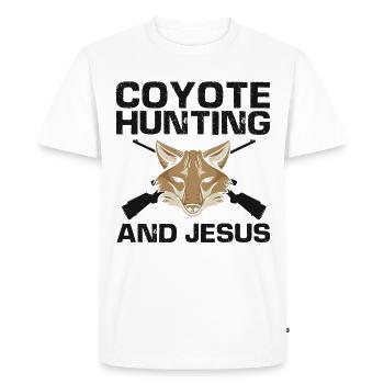 Conception de coyote pour les réacteurs de coyote - T-shirt Premium bio Homme - blanc - Devant - Nico (187cm)