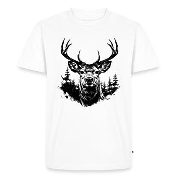 Cerf - T-shirt Premium bio Homme - blanc - Devant - Nico (187cm)
