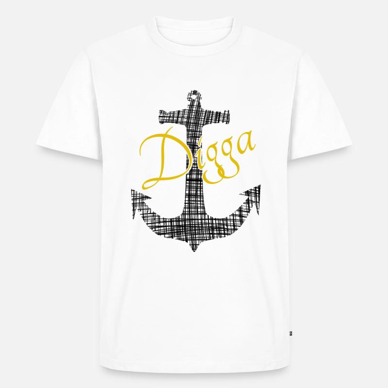 Anker Digga Gold - Männer Premium Bio T-Shirt - Weiß