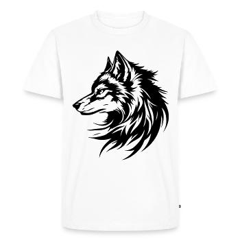 Wolf Head Silhouette - Men's Premium Organic T-Shirt - white - Front - Nico (187cm)