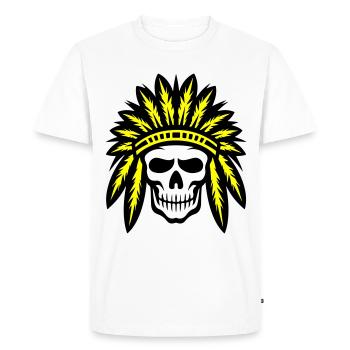 Apache Indian Chief Skull - Men's Premium Organic T-Shirt - white - Front - Nico (187cm)
