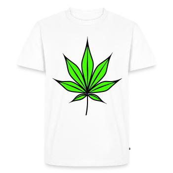 Feuille de chanvre Weed chanvre symbole - T-shirt Premium bio Homme - blanc - Devant - Nico (187cm)