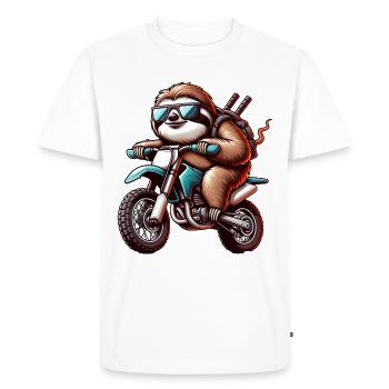 Conception de motocross Enduro paresseux cool - T-shirt Premium bio Homme - blanc - Devant - Nico (187cm)