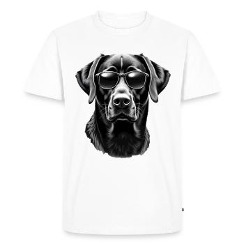 Labrador avec lunettes de soleil Art du motif animal - T-shirt Premium bio Homme - blanc - Devant - Nico (187cm)