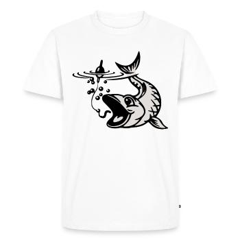 Fish hook cap - Men's Premium Organic T-Shirt - white - Front - Nico (187cm)