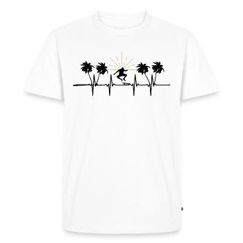 Skateboard with palm trees - Men's Premium Organic T-Shirt - white - Front - Nico (187cm)