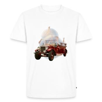 Voitures de pompiers voitures anciennes - T-shirt Premium bio Homme - blanc - Devant - Nico (187cm)