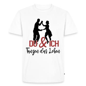 You and I dance life - Men's Premium Organic T-Shirt - white - Front - Nico (187cm)