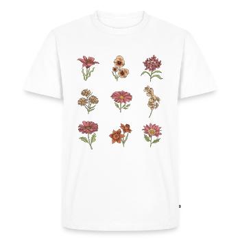 Fleurs sauvages Fleurs botaniques vintage - T-shirt Premium bio Homme - blanc - Devant - Nico (187cm)