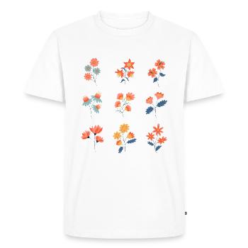 Fleurs sauvages Fleurs botaniques - T-shirt Premium bio Homme - blanc - Devant - Nico (187cm)