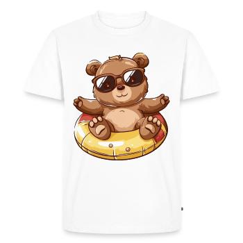 Bear Summer Comic - Men's Premium Organic T-Shirt - white - Front - Nico (187cm)