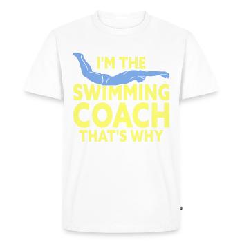 Je suis l’entraîneur de natation Drôle d’entraîneur de natation - T-shirt Premium bio Homme - blanc - Devant - Nico (187cm)
