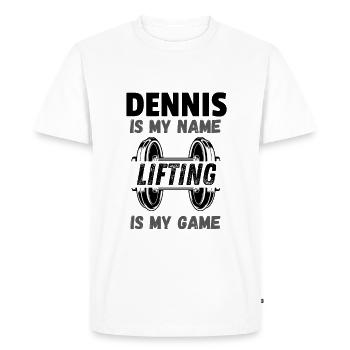 Personalized men's gym shirt design - Men's Premium Organic T-Shirt - white - Front - Nico (187cm)