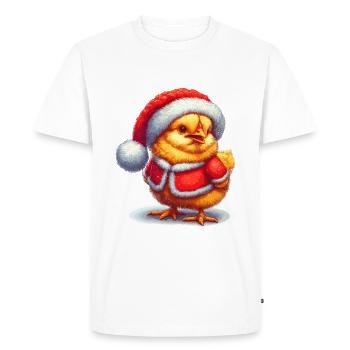 Christmas shirt Chick in Christmas outfit Christmas - Men's Premium Organic T-Shirt - white - Front - Nico (187cm)