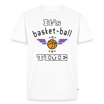 It's Basket_ball time!! - Men's Premium Organic T-Shirt - white - Front - Nico (187cm)