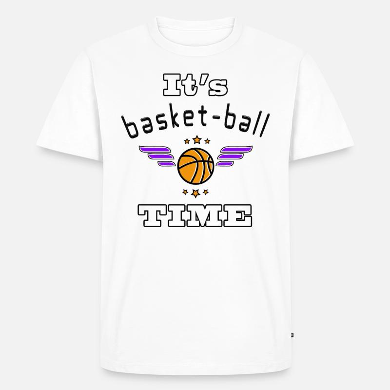 It's Basket_ball Time!! - Männer Premium Bio T-Shirt - Weiß