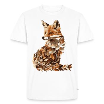 Fox of Leaves Leaves Autumn - Men's Premium Organic T-Shirt - white - Front - Nico (187cm)