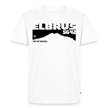 Mont Elbrus 5642 Mont Suprême Russie Caucase - T-shirt Premium bio Homme - blanc - Devant - Nico (187cm)
