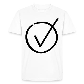 hook symbol icon - Men's Premium Organic T-Shirt - white - Front - Nico (187cm)