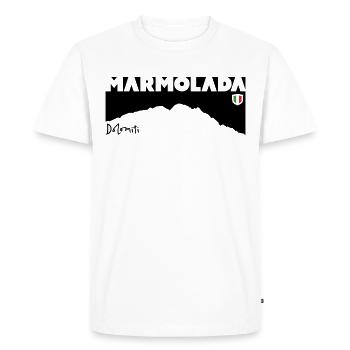 Marmolada Dolomiti Dolomites Italie Drapeau montagne - T-shirt Premium bio Homme - blanc - Devant - Nico (187cm)