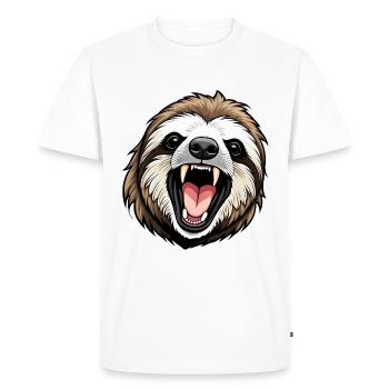 Sloth Attack - Men's Premium Organic T-Shirt - white - Front - Nico (187cm)
