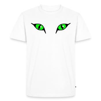 Les Yeux Eye 03 / Cat Cat - T-shirt Premium bio Homme - blanc - Devant - Nico (187cm)