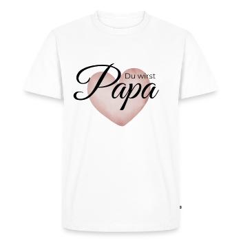 Vous allez être papa – conception de coeur pour l’annonce - T-shirt Premium bio Homme - blanc - Devant - Nico (187cm)