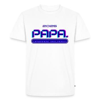 PAPA. Depuis 2025 - T-shirt Premium bio Homme - blanc - Devant - Nico (187cm)