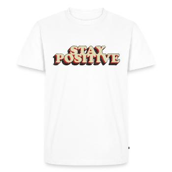 Stay Positive Vintage - T-shirt Premium bio Homme - blanc - Devant - Nico (187cm)