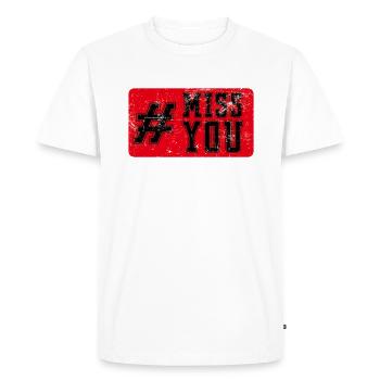 Tu me manques Vintage - T-shirt Premium bio Homme - blanc - Devant - Nico (187cm)