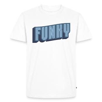 Funky Vintage - T-shirt Premium bio Homme - blanc - Devant - Nico (187cm)