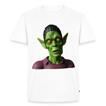 Zombie vert maléfique pour Halloween - T-shirt Premium bio Homme - blanc - Devant - Nico (187cm)