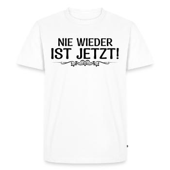 Never again is now - Men's Premium Organic T-Shirt - white - Front - Nico (187cm)