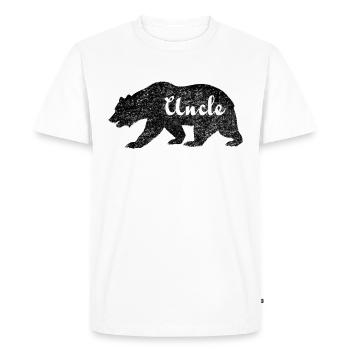Uncle Bear Gifts idea for uncles. Camping Wildlife - Men's Premium Organic T-Shirt - white - Front - Nico (187cm)