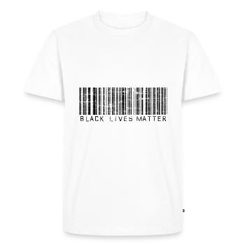 Black lives matter barcode - Men's Premium Organic T-Shirt - white - Front - Nico (187cm)