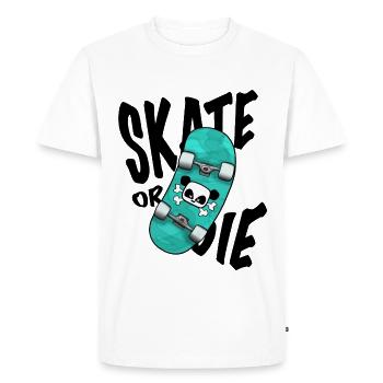 Skateboard Skate or the Panda Sticker Shirt Kids - Men's Premium Organic T-Shirt - white - Front - Nico (187cm)