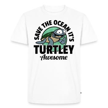 Save The Ocean It's Turtley Awesome - Sea Turtle - Men's Premium Organic T-Shirt - white - Front - Nico (187cm)