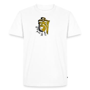 Bouddha d'or om - T-shirt Premium bio Homme - blanc - Devant - Nico (187cm)